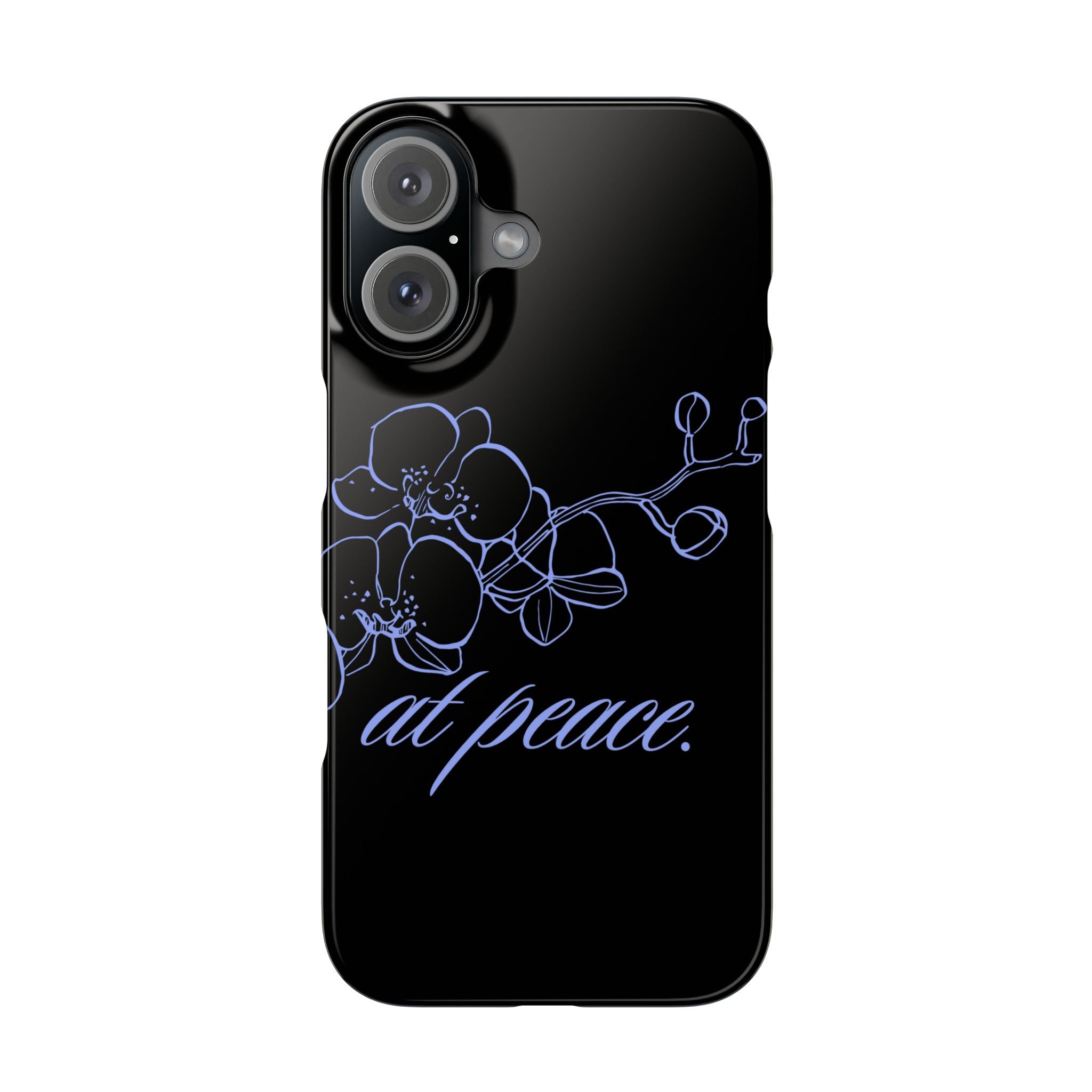 Floral Slim Case: At Peace Phone Cover, Elegant Silicone, Ideal Gift for Wellness Enthusiasts, Birthday, Mother's Day, Minimalist Design