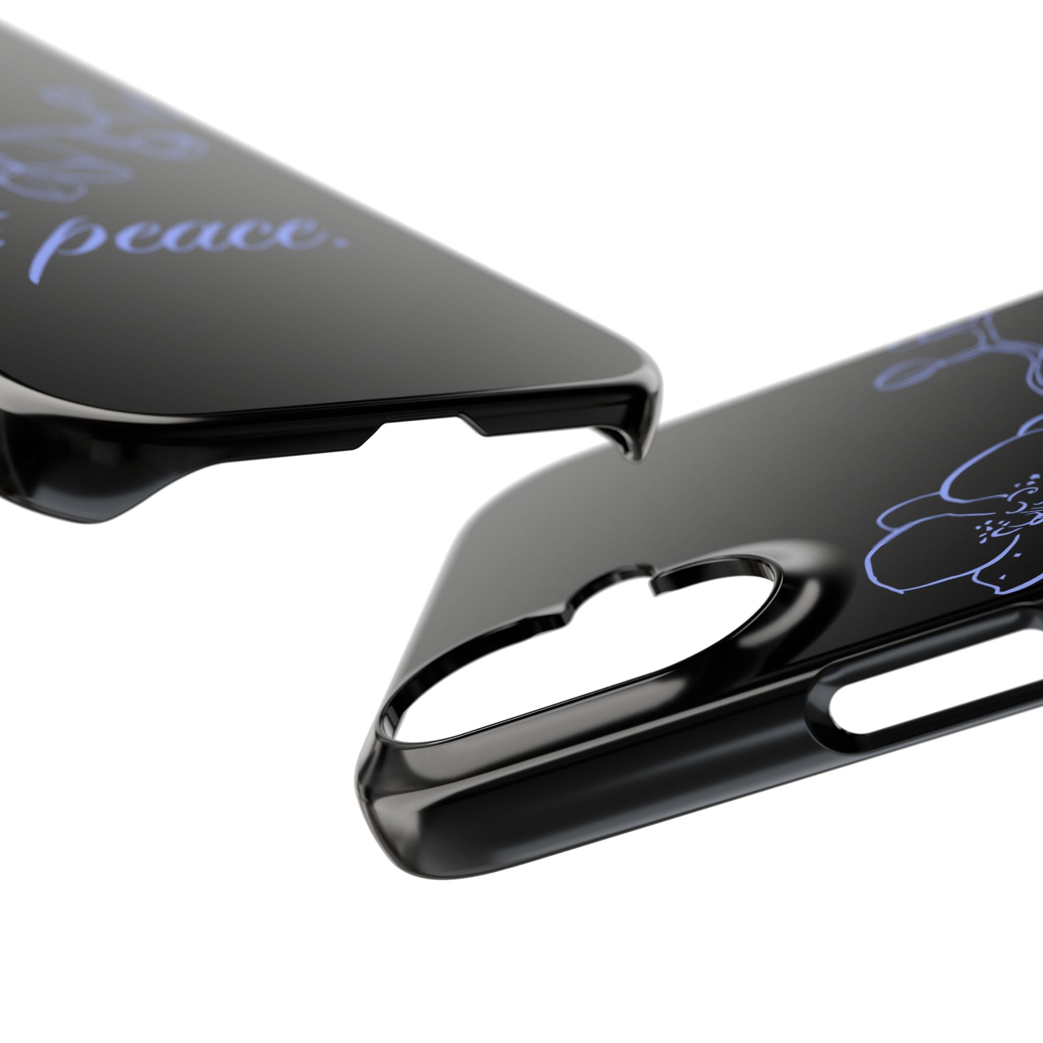 Floral Slim Case: At Peace Phone Cover, Elegant Silicone, Ideal Gift for Wellness Enthusiasts, Birthday, Mother's Day, Minimalist Design