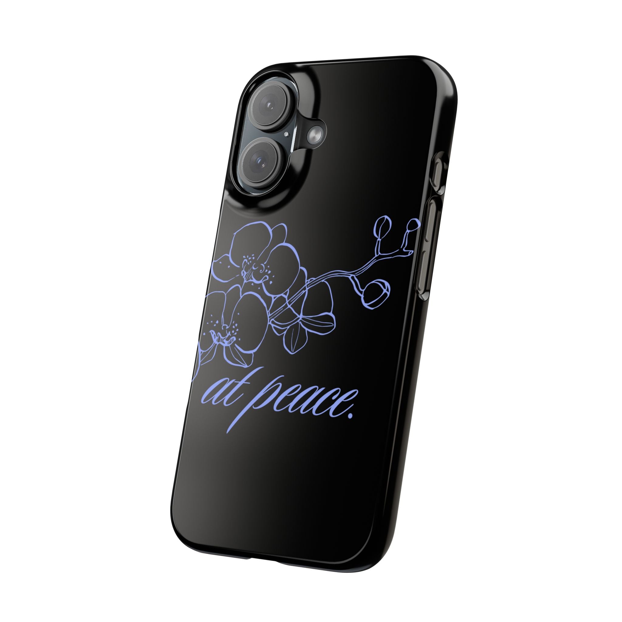Floral Slim Case: At Peace Phone Cover, Elegant Silicone, Ideal Gift for Wellness Enthusiasts, Birthday, Mother's Day, Minimalist Design